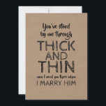 Thick and Thin Funny Bridesmaid Proposal Invitation<br><div class="desc">Funny "Maid of honor",  "Matron of honor" or "Bridesmaid" proposal cards.</div>