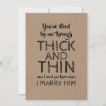 Thick and Thin Funny Bridesmaid Proposal Invitation<br><div class="desc">Funny "Maid of honor",  "Matron of honor" or "Bridesmaid" proposal cards.</div>