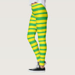 Thick and Thin Green and Yellow Stripes Leggings<br><div class="desc">Abstract digital art of green and yellow stripes alternating thick and thin.</div>