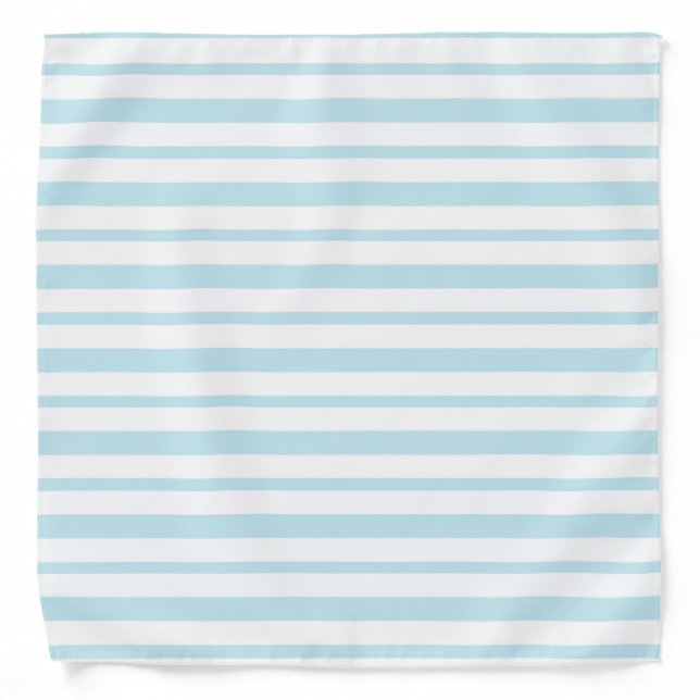 Thick and Thin Pastel Blue and White Stripes Bandana (Front)