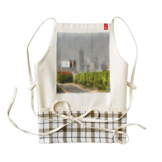 Thick bushes along the side of road zazzle HEART apron