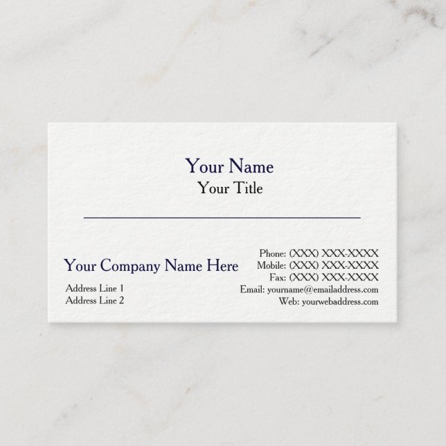 Thick Business Card Template (Front)