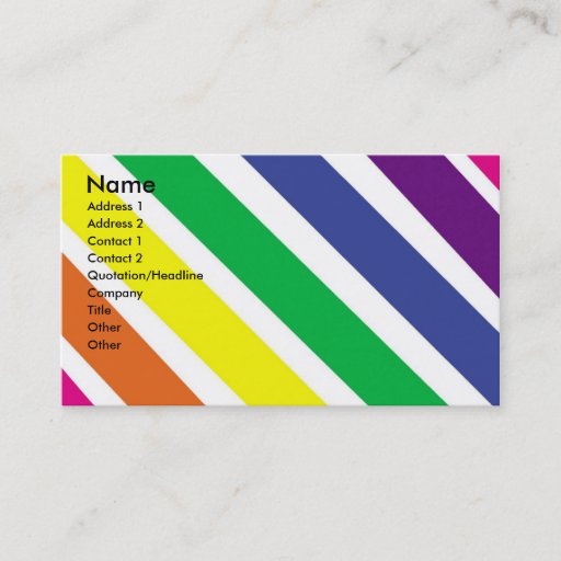 Customizable Thick Colorful Stripes Business Card Template