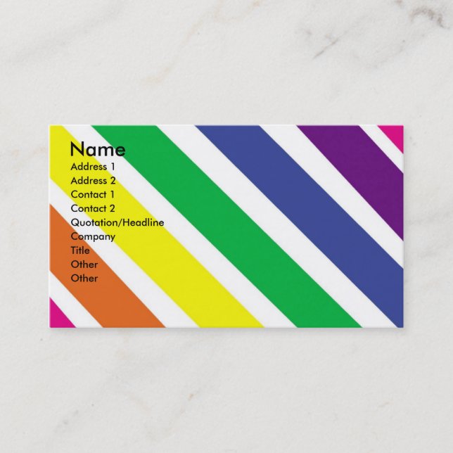 Thick Colorful Stripes Business Card (Front)