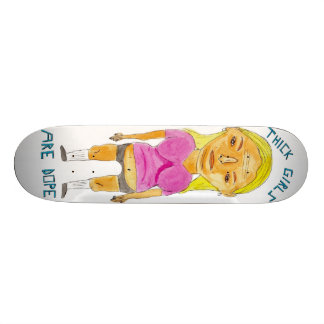 Thick GIrls White by Patrick Jilbert Skateboard Deck