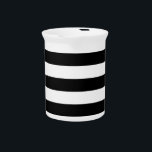 Thick Horizontal Stripes Pitcher<br><div class="desc">Black and White Rules</div>