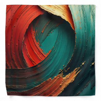 Thick Impasto Oil Painted Abstract Bandana