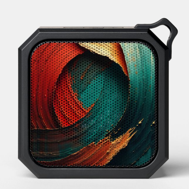 Thick Impasto Oil Painted Abstract Bluetooth Speaker (Front)