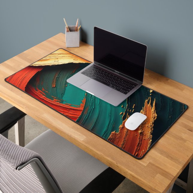 Thick Impasto Oil Painted Abstract Desk Mat (Office 2)