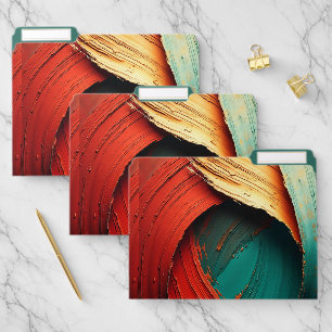 Thick Impasto Oil Painted Abstract File Folder
