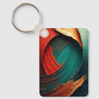 Thick Impasto Oil Painted Abstract Keychain