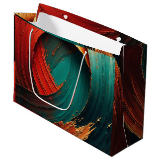 Thick Impasto Oil Painted Abstract Large Gift Bag