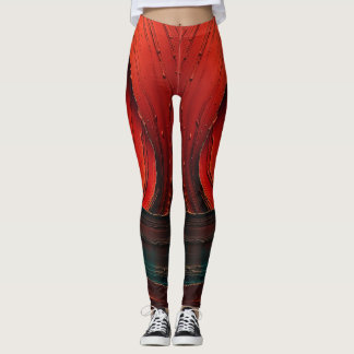 Thick Impasto Oil Painted Abstract Leggings