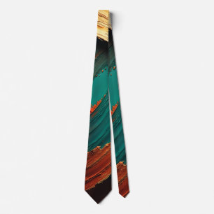 Thick Impasto Oil Painted Abstract Neck Tie