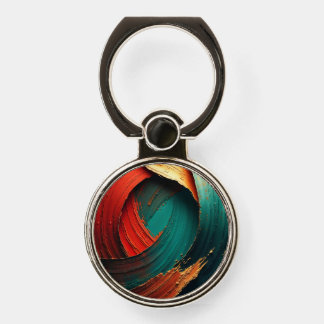Thick Impasto Oil Painted Abstract Phone Ring Stand