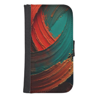 Thick Impasto Oil Painted Abstract Galaxy S4 Wallet Case