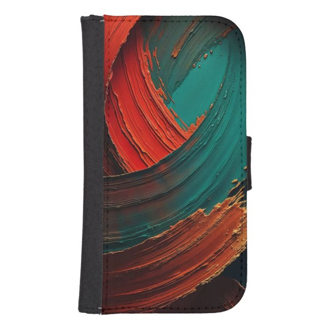 Thick Impasto Oil Painted Abstract Samsung Galaxy Wallet Case (Front)