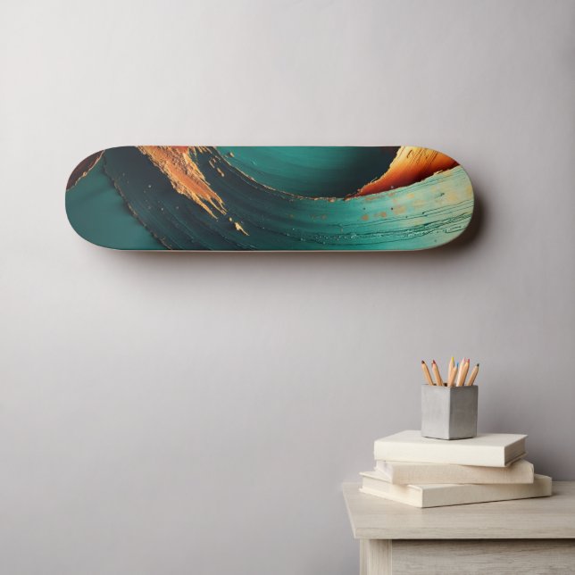 Thick Impasto Oil Painted Abstract Skateboard (Wall Art (Horz))