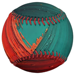 Thick Impasto Oil Painted Abstract Softball