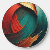 Thick Impasto Oil Painted Abstract Wireless Charger (Front)