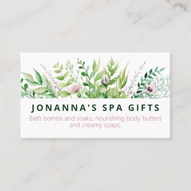 Thick Lush Bouquet DIY Handmade Skincare Spa Bath Business Card (Front)