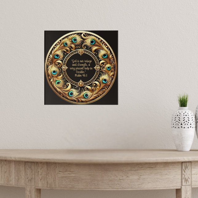 Thick Peacock Feather Frame Bible Verses  Acrylic Print (Creator Uploaded)