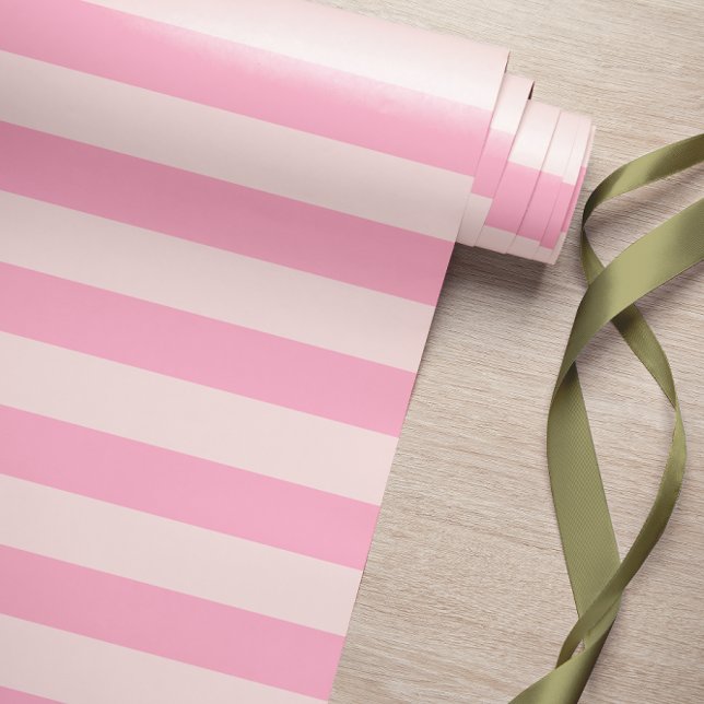 Thick Pink Stripes Retro Wrapping Paper (Creator Uploaded)