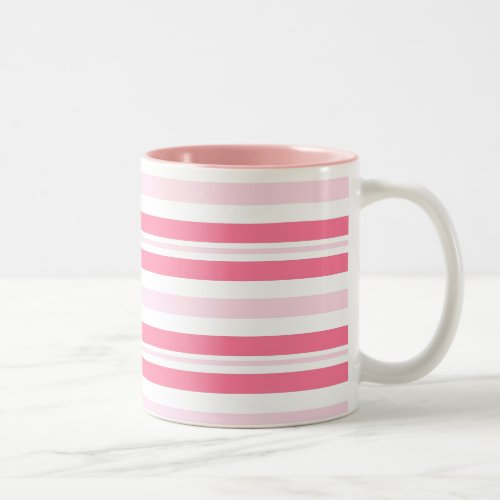 Thick Pink Stripes Two_Tone Coffee Mug