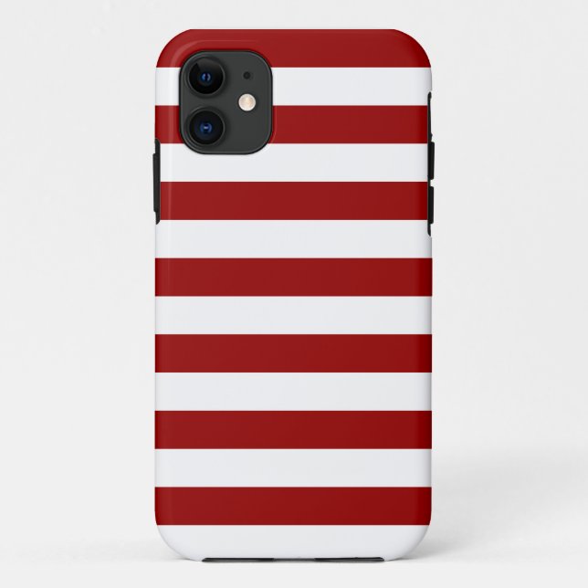 Thick Red and white lines, geometric pattern Case-Mate iPhone Case (Back)