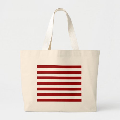 Thick Red and white lines geometric pattern Large Tote Bag