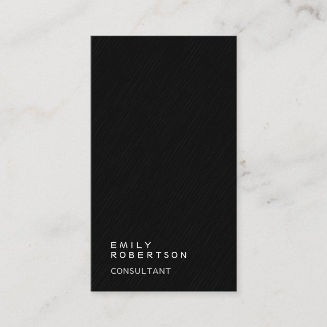 Thick Simple Plain Gray Black Modern Minimalist Business Card (Front)