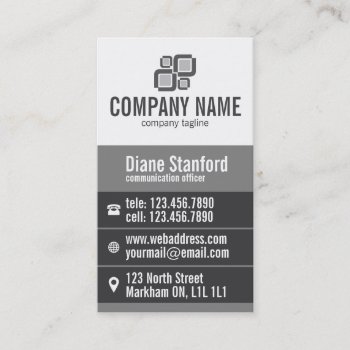 Thick Stripe Professional - Gray Business Card by fireflidesigns at Zazzle
