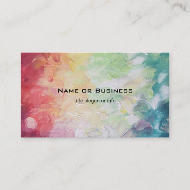 Thick Textured Abstract Paint Business Card (Front)