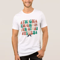 Thick Thighs and Christmas Vibes Retro Groovy Tri-Blend Shirt