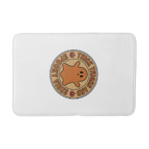 Thick Thighs and Spooky Vibes Ghost Halloween Tee_ Bath Mat