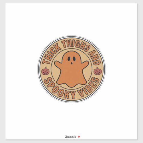 Thick Thighs and Spooky Vibes Ghost Halloween Tee_ Sticker