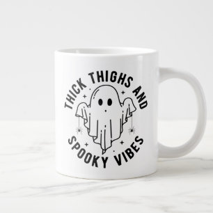 "Thick Thighs And Spooky Vibes" Giant Coffee Mug