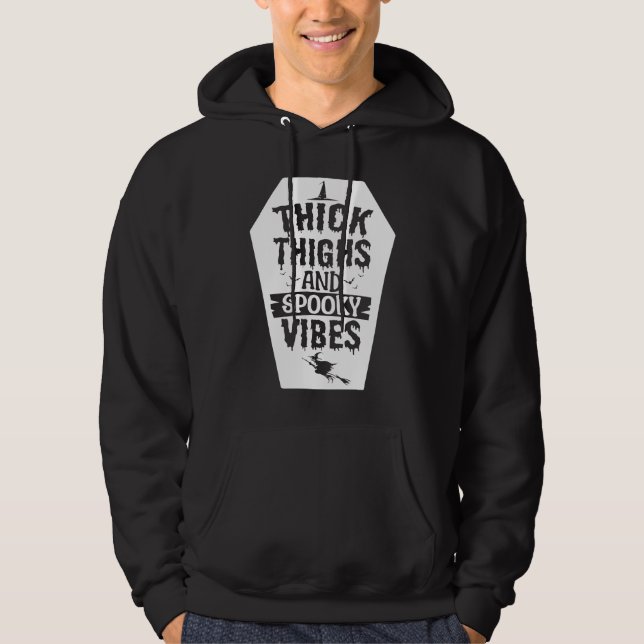 Thick Thighs And Spooky Vibes Halloween Costume Pa Hoodie (Front)