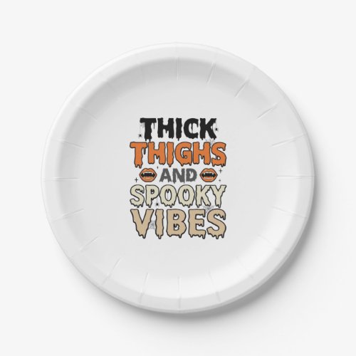 Thick Thighs and Spooky Vibes Halloween Design_1 Paper Plates