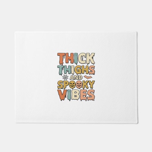 Thick Thighs and Spooky Vibes Halloween Shirt_1 Doormat