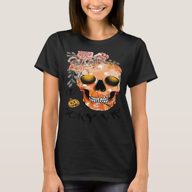 Thick thighs and spooky vibes Halloween T-Shirt (Front)