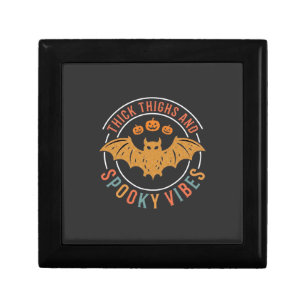 Thick Thighs Spooky Vibes Halloween Bat Design_1 Gift Box