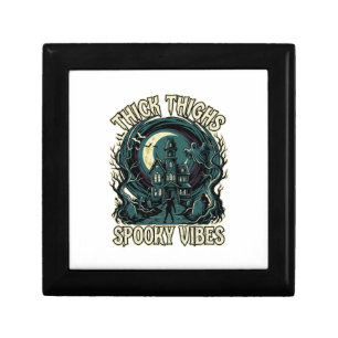 Thick Thighs Spooky Vibes Halloween Haunted House Gift Box