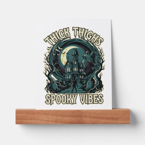 Thick Thighs Spooky Vibes Halloween Haunted House Picture Ledge