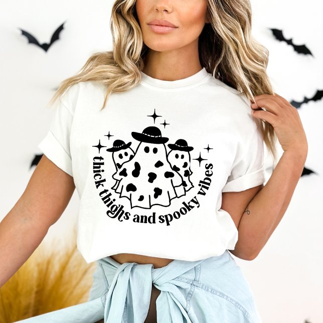 Thick Thighs & Spooky Vibes Halloween T-Shirt (Creator Uploaded)