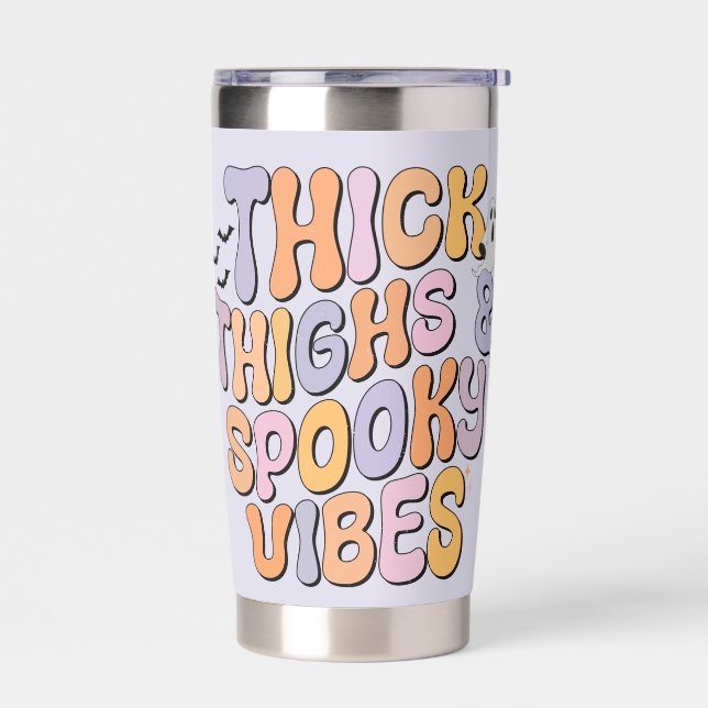 Thick Thighs & Spooky Vibes Insulated Tumbler (Left)
