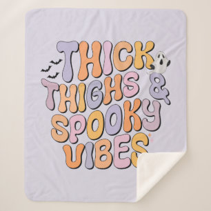 Thick Thighs & Spooky Vibes Sherpa Blanket