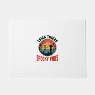Thick Thighs Spooky Vibes Vintage Halloween Design Doormat