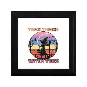 Thick Thighs Witch Vibes Halloween Pumpkin Silhoue Gift Box