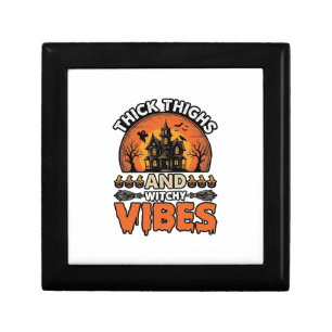Thick Thighs Witchy Vibes Halloween Shirt Design_1 Gift Box